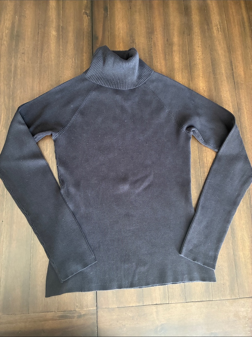INC International Concepts Black Ribbed Turtleneck Sweater
